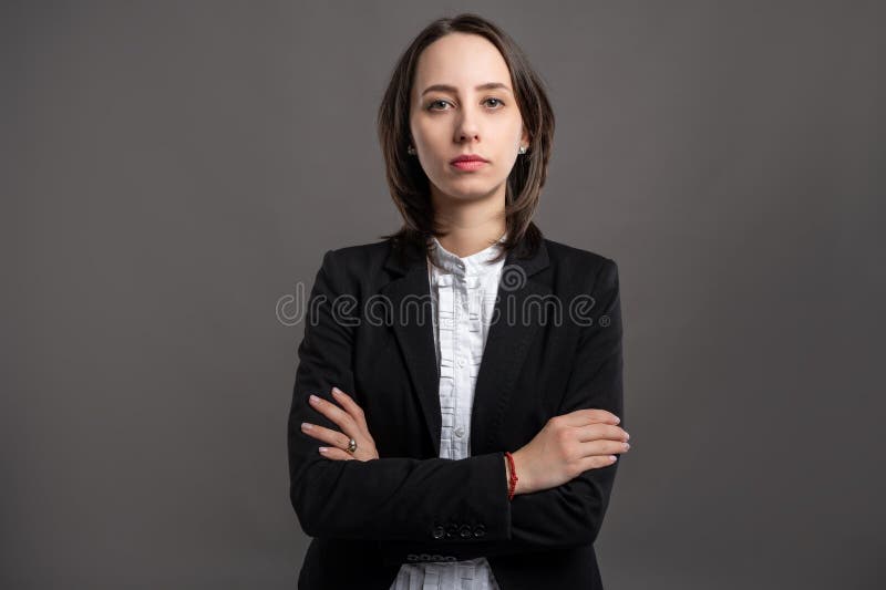 Portrait of Wonderful Young Business Woman Looking Confident Poseing on ...