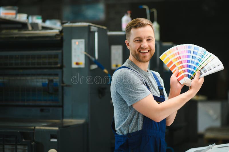Portrait of Worker at Control Room Checking Print Quality at Printing