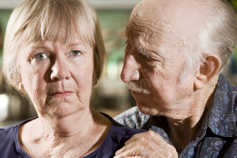 Portrait of Worried Senior Couple royalty free stock photos Portrait of Worried Senior Couple royalty free stock photos