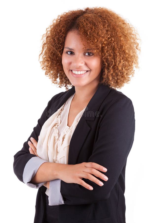 Portrait of a young african american business woman - Black people royalty free stock image