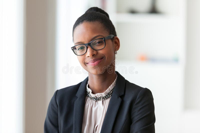 Portrait of a young African American business woman - Black people royalty free stock photography