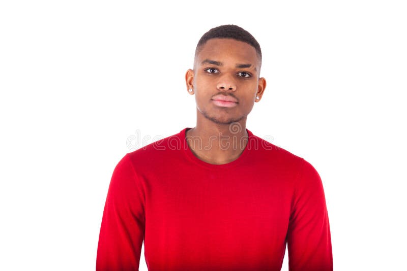 Portrait of a young african american man isolated on white background