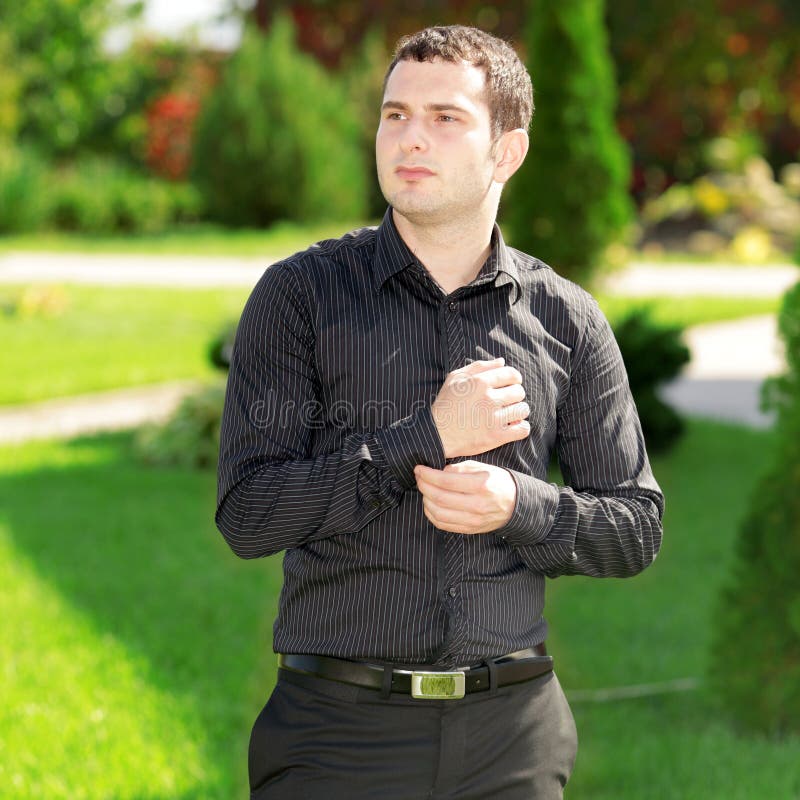 Portrait of young attractive business man