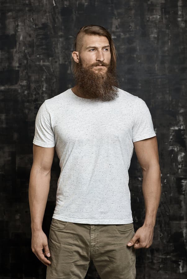 Portrait of a young bearded man royalty free stock photography Portrait of a young bearded man royalty free stock photography
