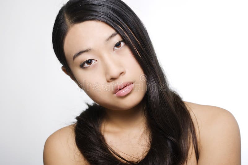Portrait of young beautiful asian model stock photography
