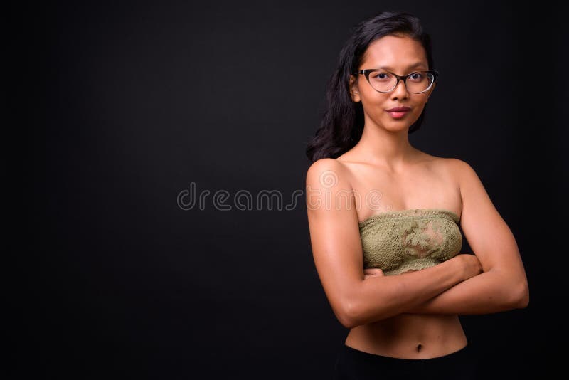 Portrait of Young Beautiful Asian Woman in Underwear Stock Photo - Image of  studio, health: 192479794