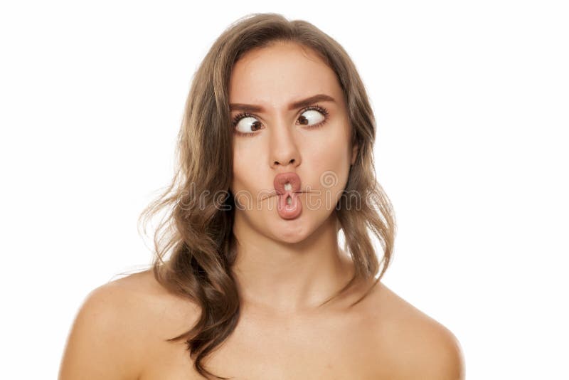 Woman with funny faces stock photo. Image of crazy, face - 103121036