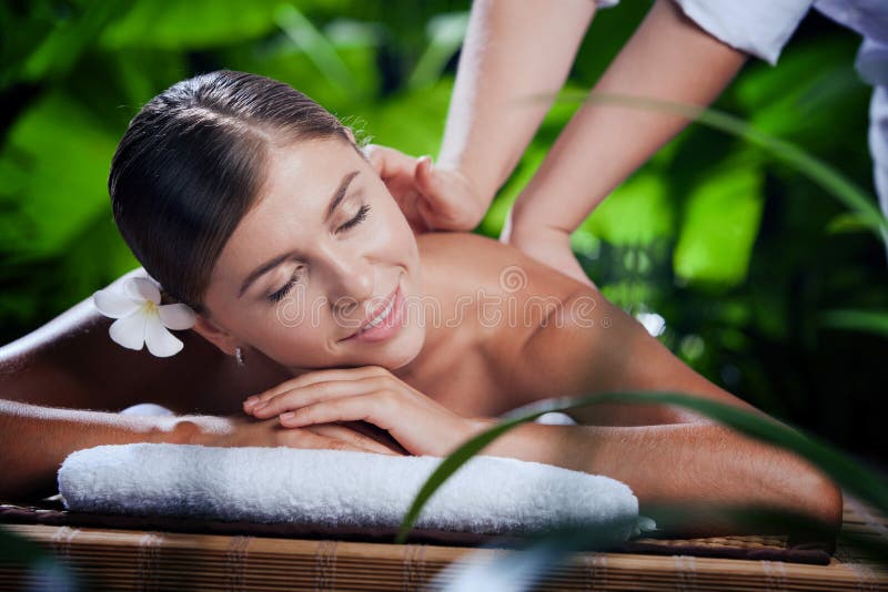 Young beautiful woman in spa environment. royalty free stock images Young beautiful woman in spa environment. royalty free stock images