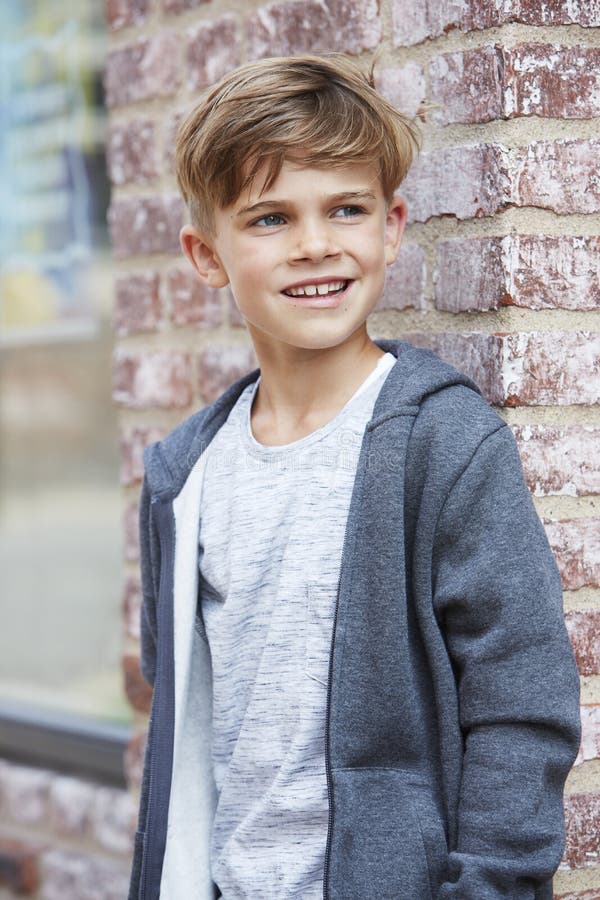 Portrait of a young boy, outside royalty free stock photo Portrait of a young boy, outside royalty free stock photo