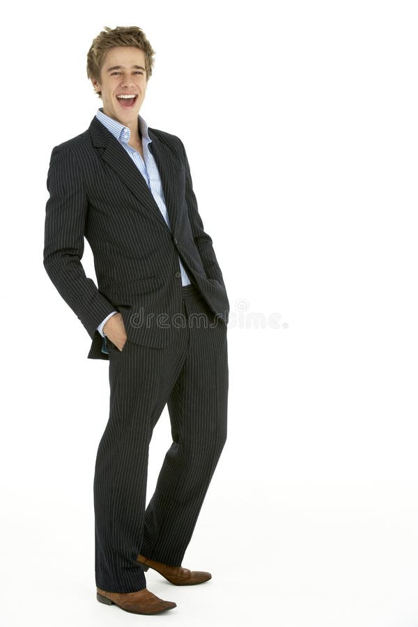 Portrait Of Young Businessman Laughing stock images