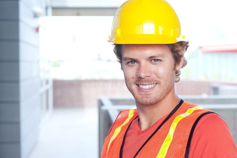 Portrait of a Young Construction Worker Stock Photo Image of