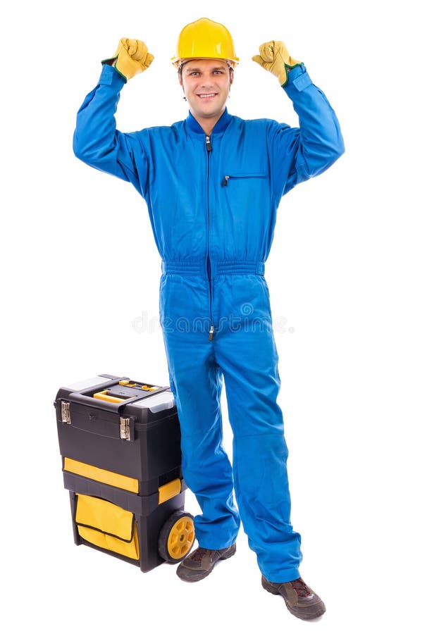 Construction Worker Screaming In Terror Stock Image