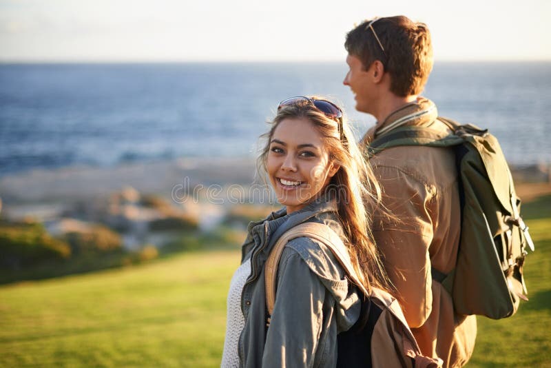 We Go Everywhere Together. Portrait of a Young Couple Standing on the