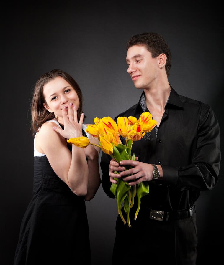 Portrait of a Young Funny Couple Stock Photo - Image of lovers, girl