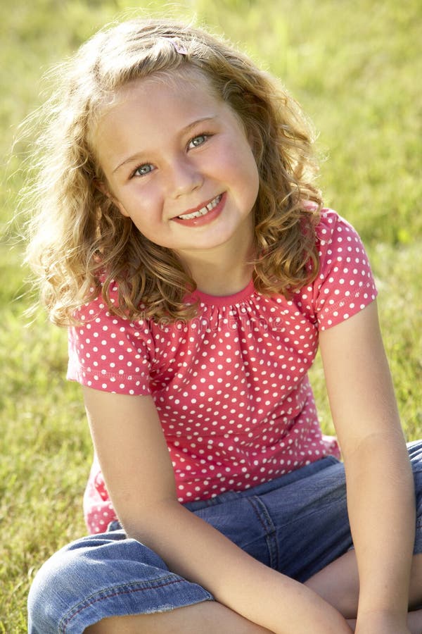 Portrait of Young Girl in Countryside Stock Photo - Image of ...