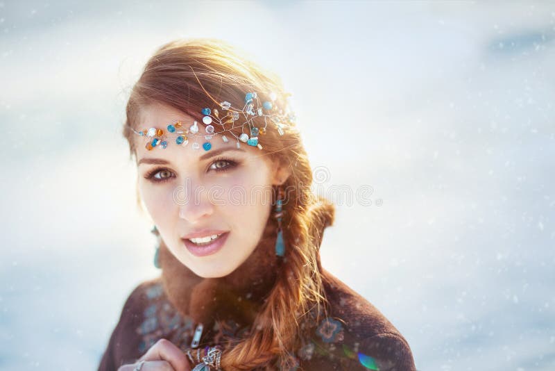 Portrait of the young girl with a tiara royalty free stock photography Portrait of the young girl with a tiara royalty free stock photography