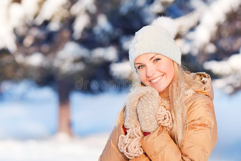 Portrait of Young girl in Winter stock photos Portrait of Young girl in Winter stock photos