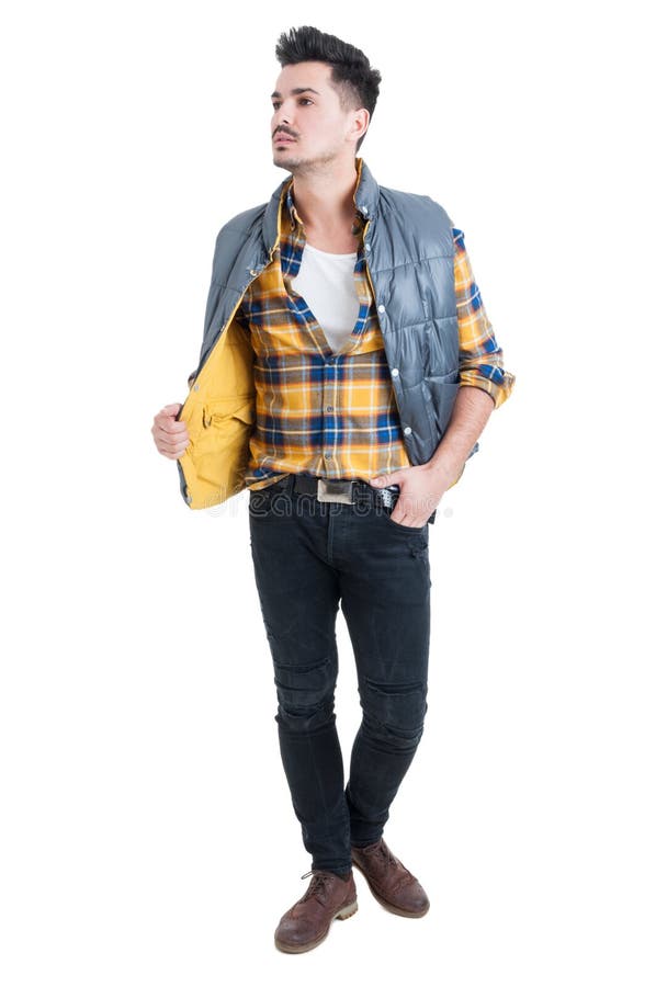 Portrait of a young handsome man wearing modern clothes royalty free stock photography Portrait of a young handsome man wearing modern clothes royalty free stock photography