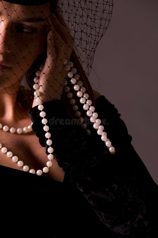 Portrait of young lady in black