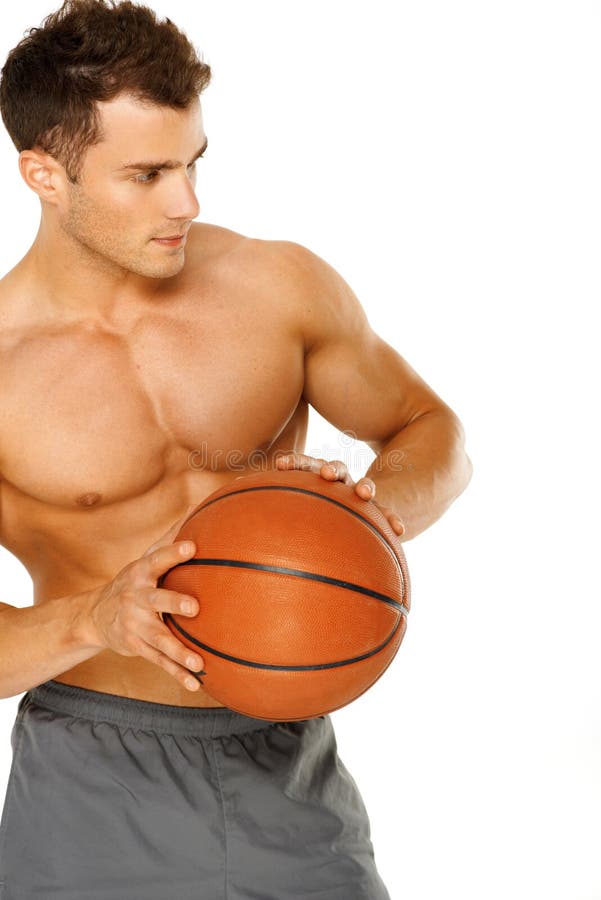 Portrait of a young male basketball player royalty free stock images