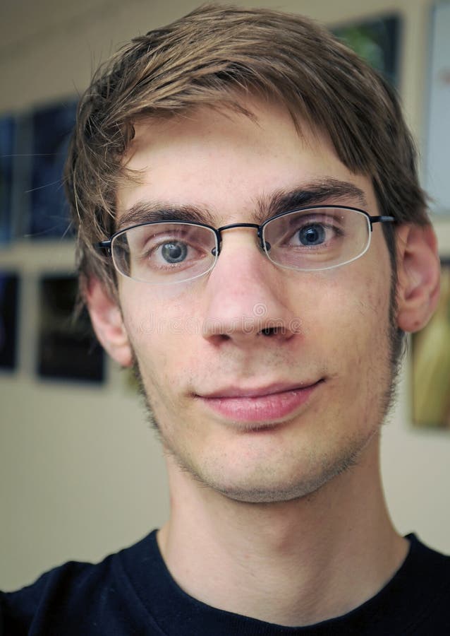 Young Man Smiling Who Needs Braces Stock Image - Image of excited