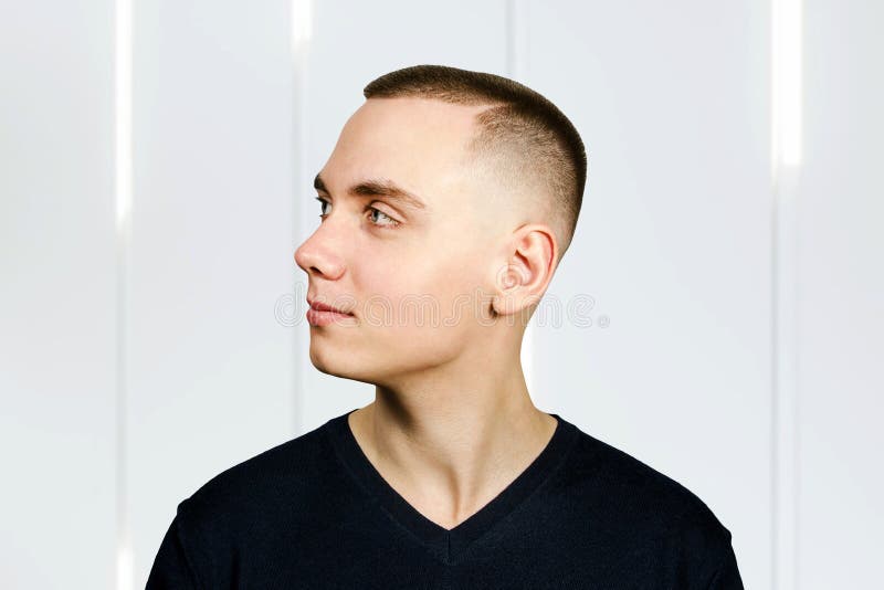 Portrait of Young Man with Caesar Hair Cut, Side View Stock Photo - Image of college, fade: 176778420 Portrait of Young Man with Caesar Hair Cut, Side View Stock Photo - Image of college, fade: 176778420