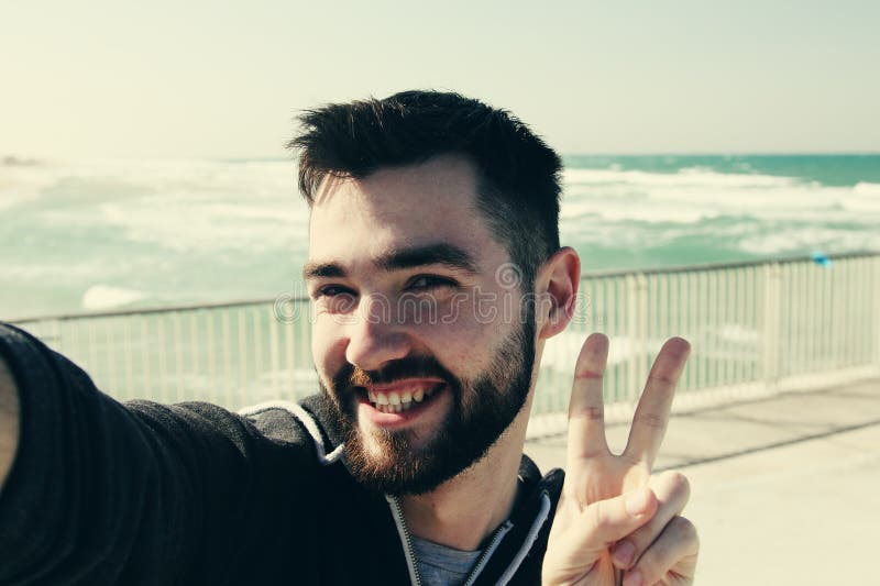 Portrait of young man outdoors