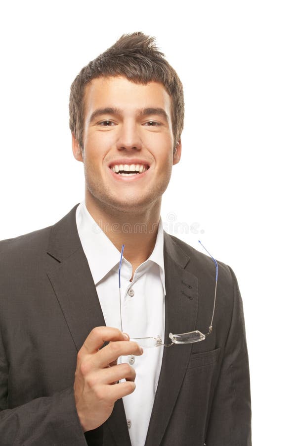 Portrait of young man wearing suit and eyeglasses stock images Portrait of young man wearing suit and eyeglasses stock images