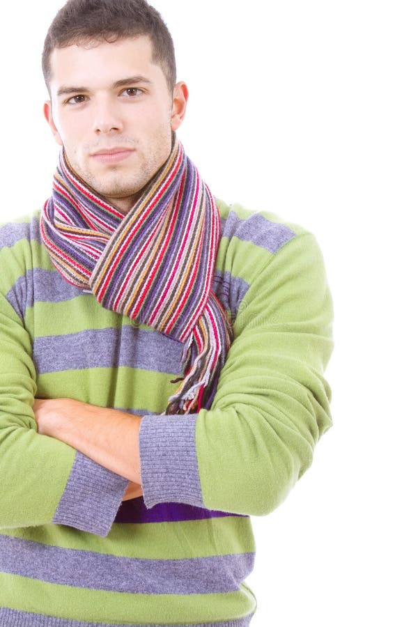 Portrait of young man wearing winter cloths