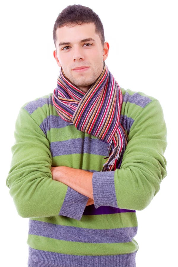 Portrait of young man wearing winter cloths