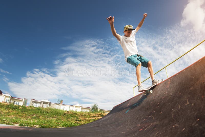 Skateboarder Doing Trick on Ramp Stock Photo - Image of adult, jump ...