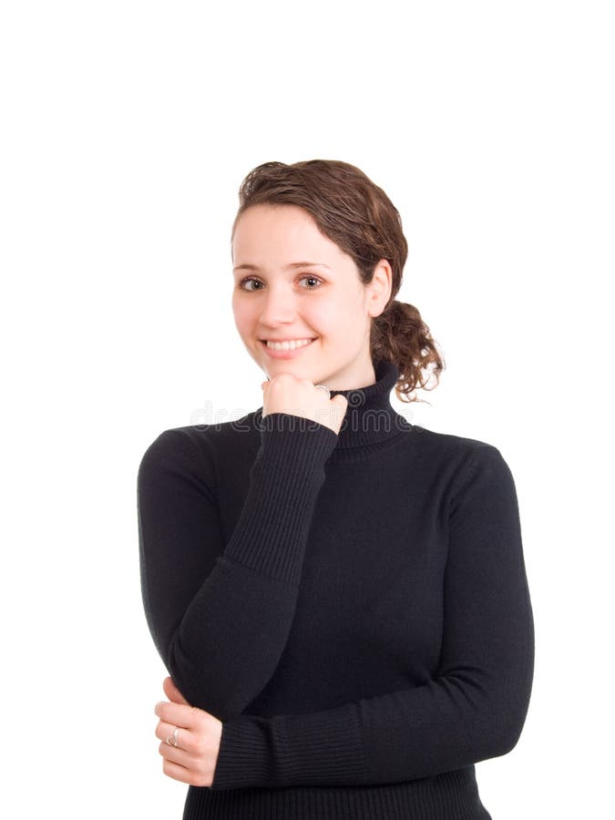 Portrait of young smiling beautiful woman