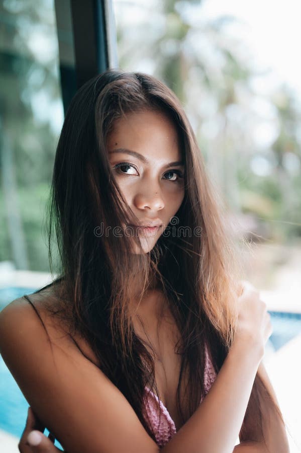 Portrait of young asian girl with long black hair royalty free stock image Portrait of young asian girl with long black hair royalty free stock image