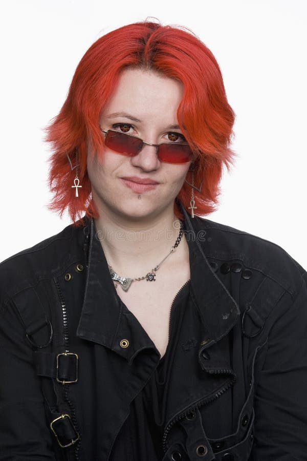 Portrait of Young Woman with Red Hair. Isolated