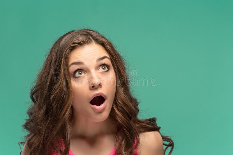 Portrait Of Young Woman With Shocked Facial Expression Stock Image Image Of Facial Fashion 