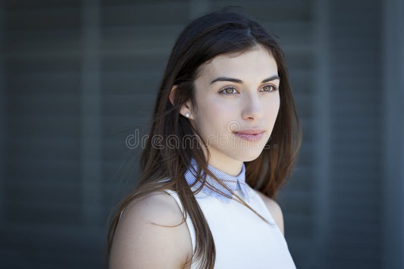 Portrait Of A Young Woman Smiling royalty free stock image Portrait Of A Young Woman Smiling royalty free stock image