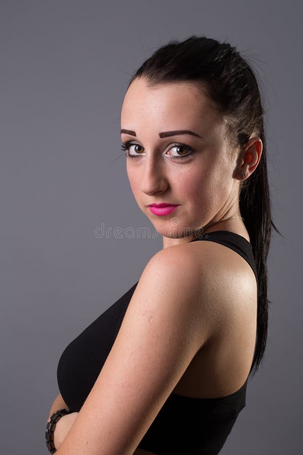 Portraits Lovely Girl in the Studio Stock Photo Image of studio, hair 62837864