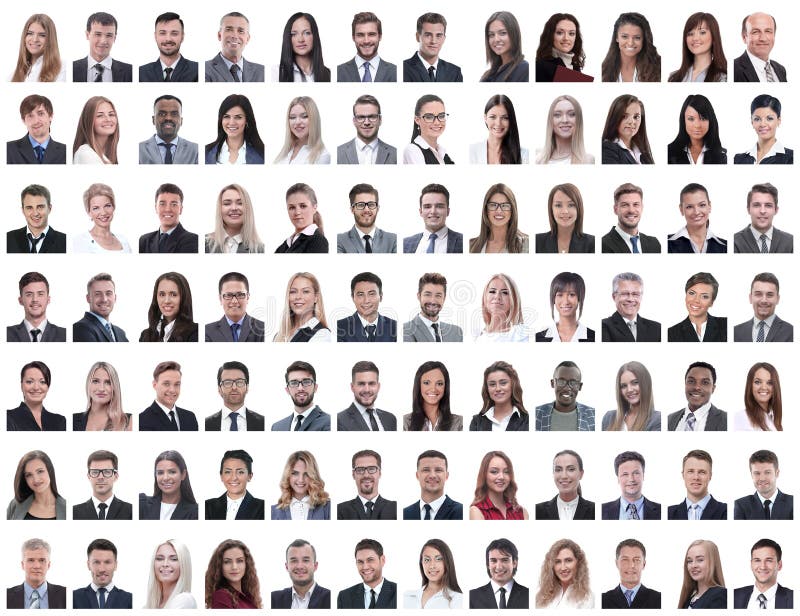 Portraits of successful employees isolated on a white stock images Portraits of successful employees isolated on a white stock images