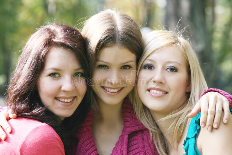 Portraits of three girls