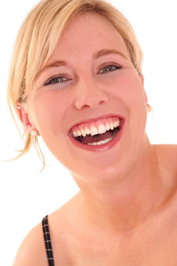 Ritratto di una giovane donna felice fotografia stock