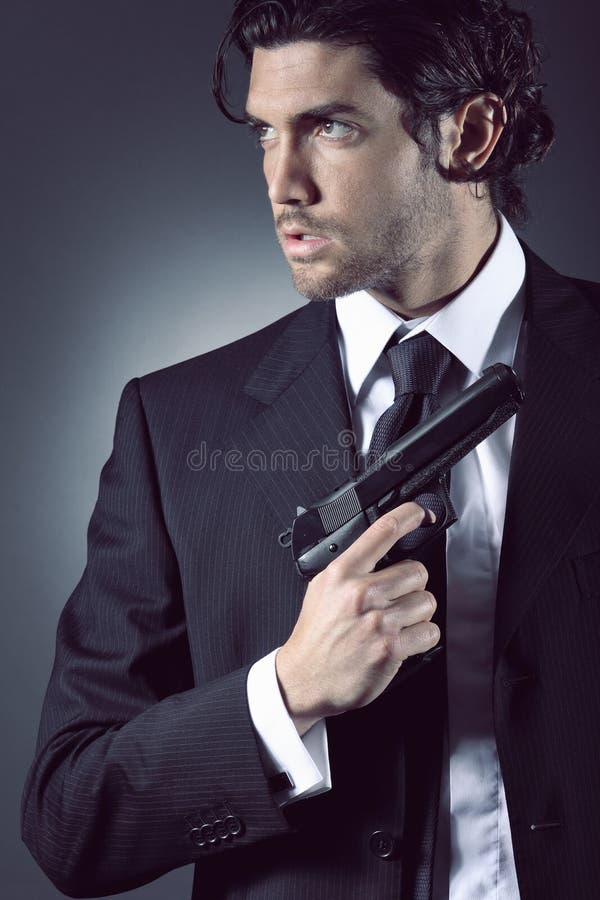Portret atrakcyjny tajny agent fotografia royalty free Portret atrakcyjny tajny agent fotografia royalty free