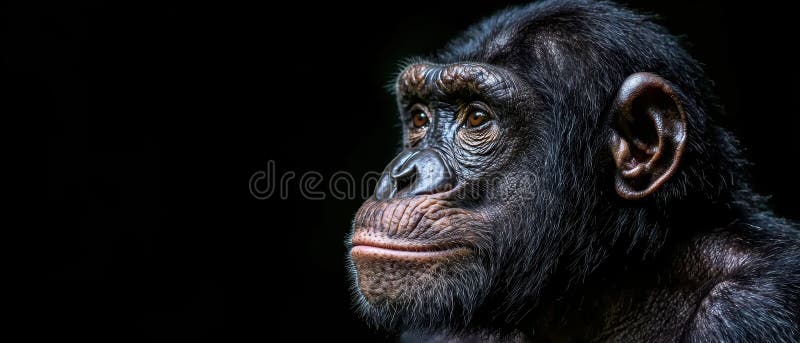Portret de închidere a unei maimuțe bonobo vector illustration