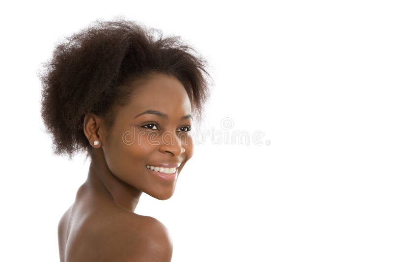 Portret: mooi gekleurd Afrikaans Amerikaans geïsoleerd vrouwengezicht stock foto Portret: mooi gekleurd Afrikaans Amerikaans geïsoleerd vrouwengezicht stock foto