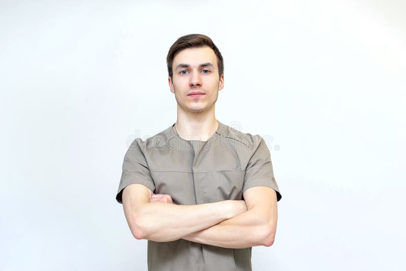 Portret męski masażysty specjalista przy zdroju centrum fotografia stock Portret męski masażysty specjalista przy zdroju centrum fotografia stock