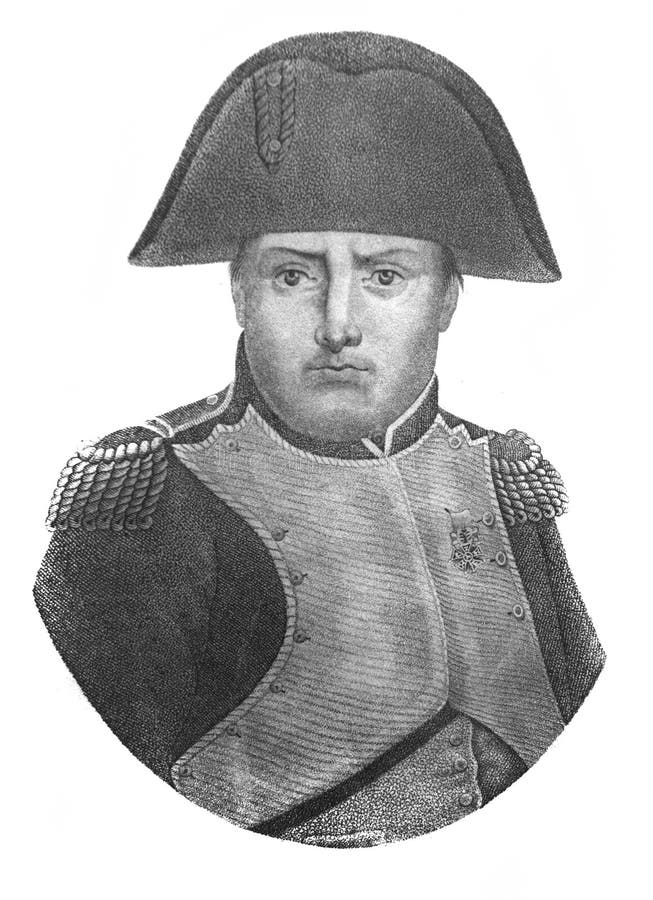Portrait of NapolÃ©on Bonaparte in army costume in the old book The History of Napoleon, by I. Guryanov, 1832, Moscow Vintage, retro. Portrait of NapolÃ©on Bonaparte in army costume in the old book The History of Napoleon, by I. Guryanov, 1832, Moscow Vintage, retro.