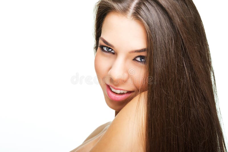 Portret patrzeje kamerę piękna młoda kobieta zdjęcia royalty free