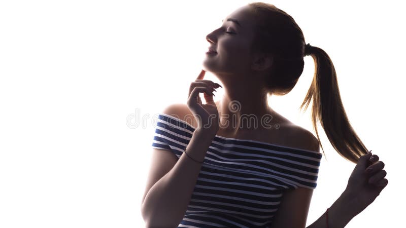 Portret piękna dziewczyna z makeup na tle, pojęcia pięknie i modzie białych, obraz stock Portret piękna dziewczyna z makeup na tle, pojęcia pięknie i modzie białych, obraz stock
