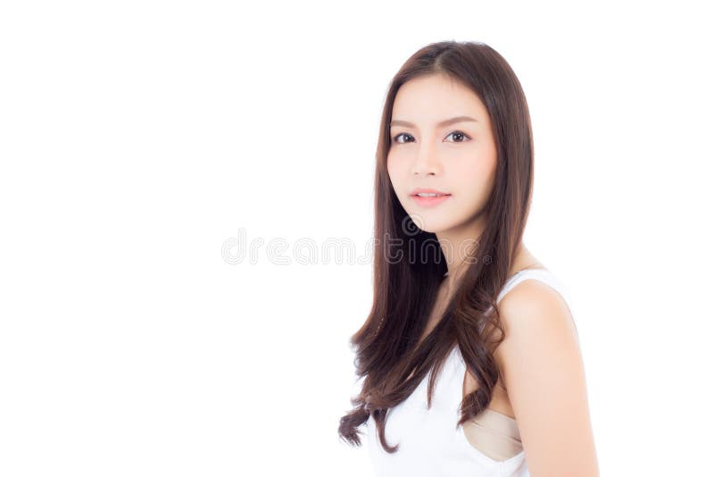 Portret piękny azjatykci kobiety makeup kosmetyk, dziewczyna z uśmiechem fotografia royalty free Portret piękny azjatykci kobiety makeup kosmetyk, dziewczyna z uśmiechem fotografia royalty free