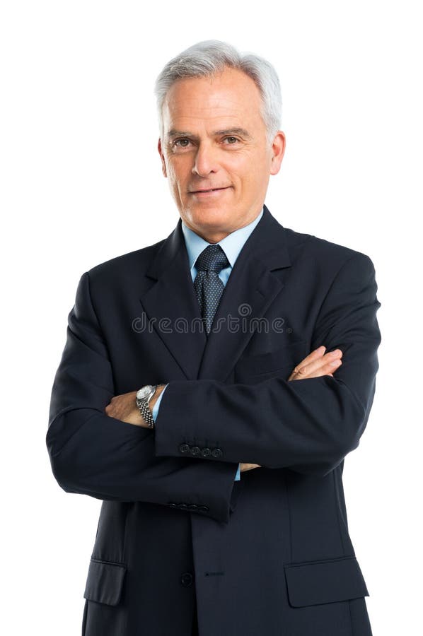 Portret Starszy biznesmen Z rękami Składać zdjęcia royalty free Portret Starszy biznesmen Z rękami Składać zdjęcia royalty free
