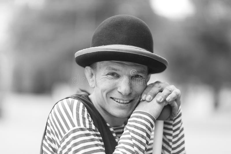 Portret van een clownmens stock foto Portret van een clownmens stock foto
